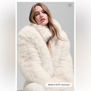 Brand new with tags! Alo Opulent Faux Cropped Jacket, Ivory, Size M.